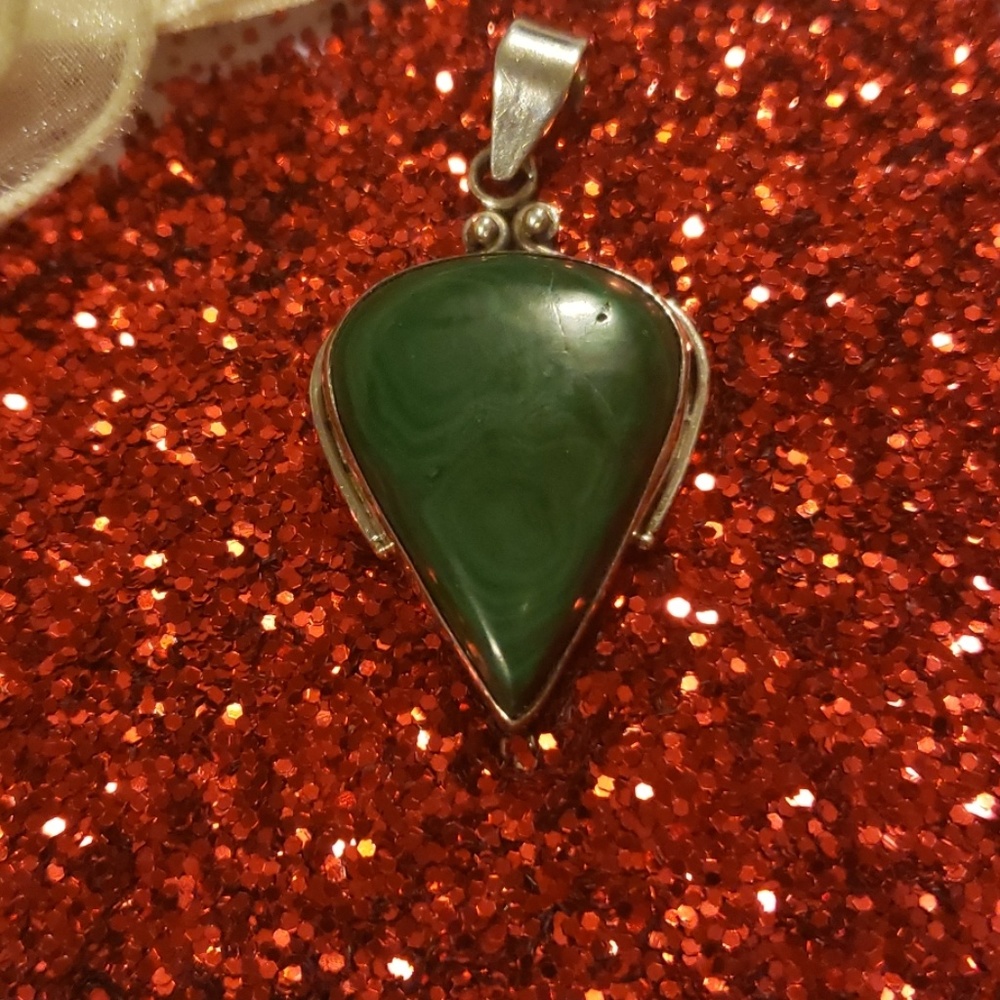 Malachite &  Silver Pendant